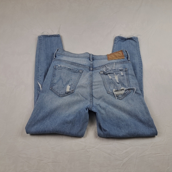 Mother x Miranda Kerr Jeans Womens 29 Distressed Easy Does It Light Blue Ankle - Picture 14 of 15